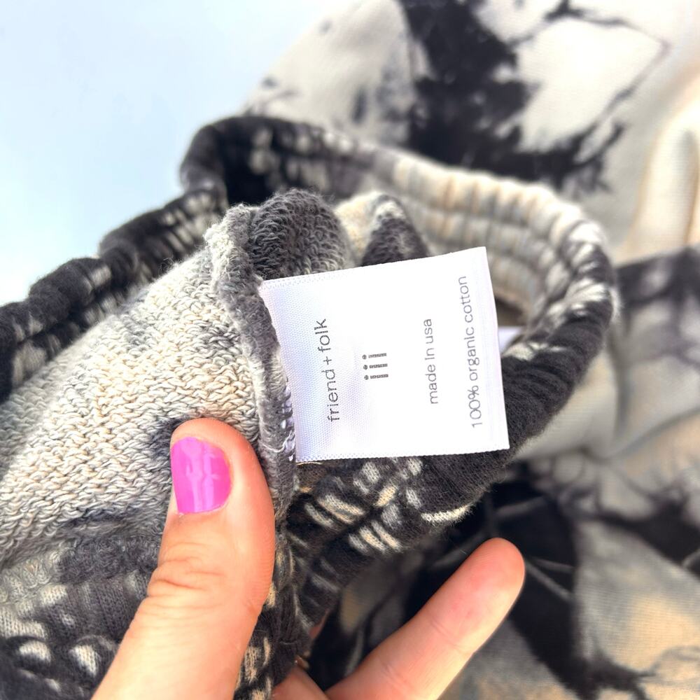Friend + Folk Set Crewneck Sweatshirt Joggers Sweats Pants Medium Tie Dye Cotton - Picture 9 of 16